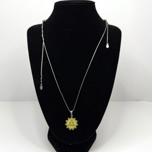 Alex and Ani Charm Pendant Necklace You Are My Sunshine Adjustable Silver Tone